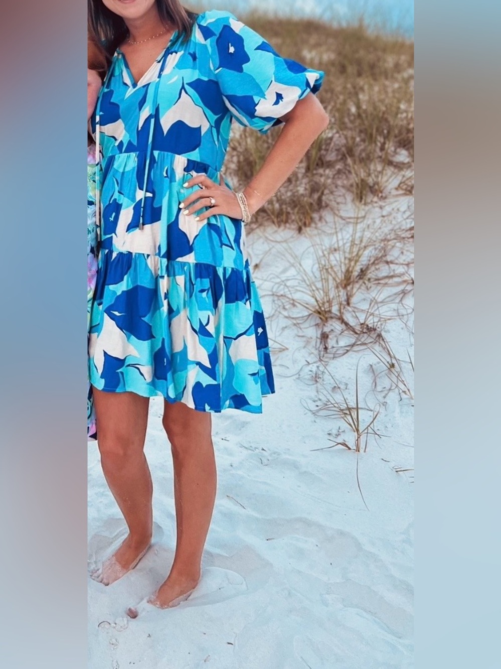 Women’s Blue & White Dress - Picture 2 of 2